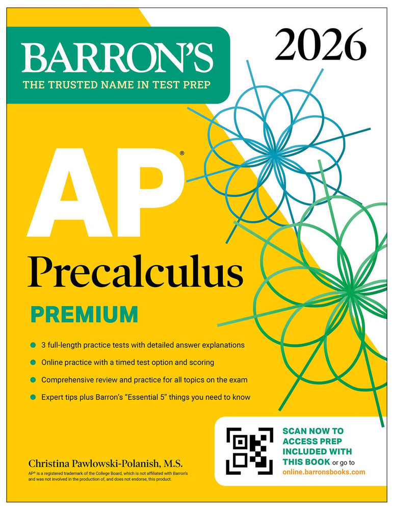 AP Precalculus Premium, 2026: Prep Book with 3 Practice Tests + Comprehensive Review + Online Practice image - Non-Fiction - Image - Pop Weasel