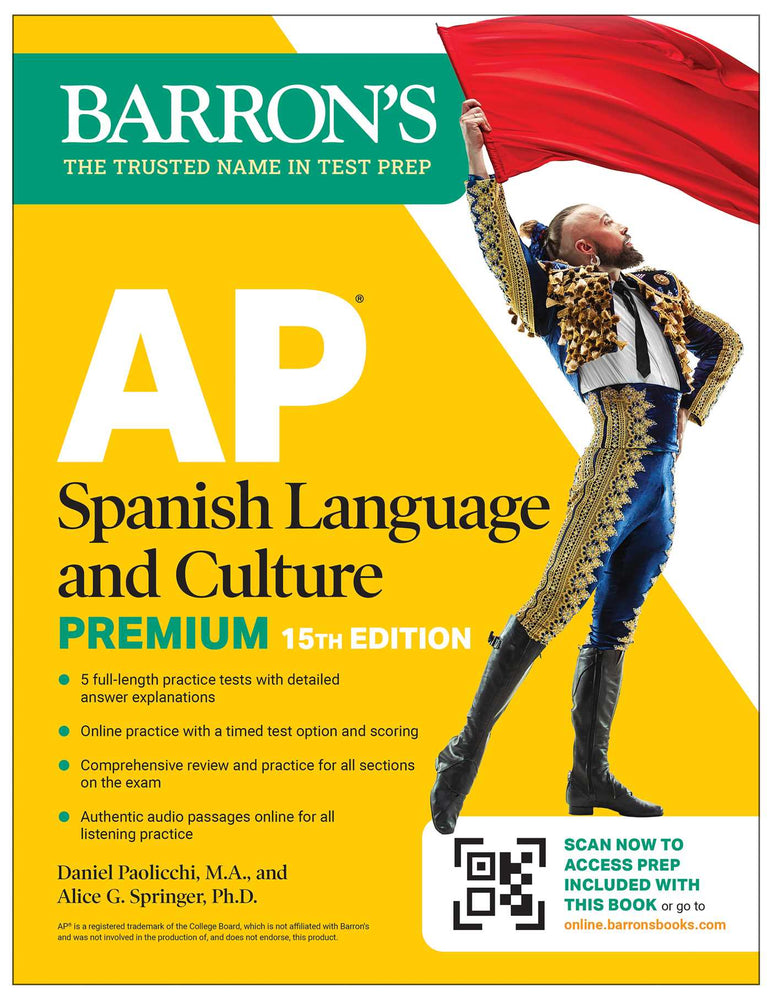 Ap Spanish Language And Culture Premium, Fifteenth Edition: 5 Practice Tests + Comprehensive Review + Online Practice - Books - Image - Pop Weasel