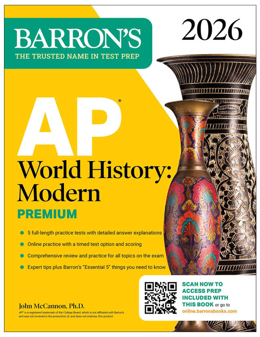 AP World History: Modern Premium, 2026: Prep Book With 5 Practice Tests + Comprehensive Review + Online Practice image