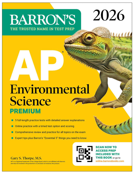 AP Environmental Science Premium, 2026: Prep Book With 5 Practice Tests + Comprehensive Review + Online Practice image