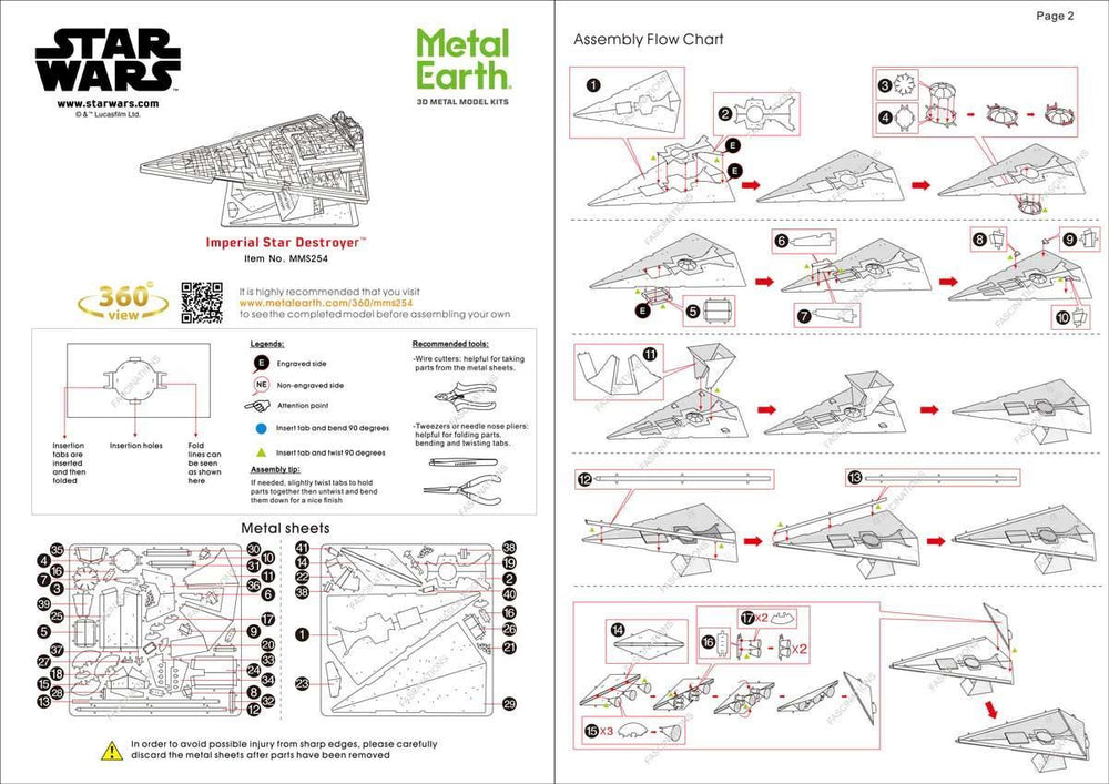 Metal Earth - Star Wars Imperial Star Destroyer - Kitset Models - Image - Pop Weasel