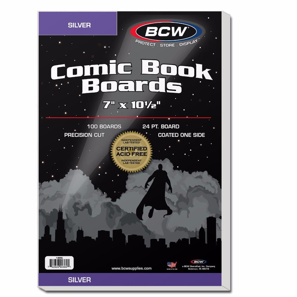 BCW Comic Backing Boards Silver 7" x 10 1/2" - Supplies - Image - Pop Weasel