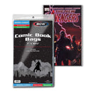 BCW Comic Book Bags Resealable Modern/Current Comic Books Thick (7" x 10" 1/2) (100 Bags Per Pack)