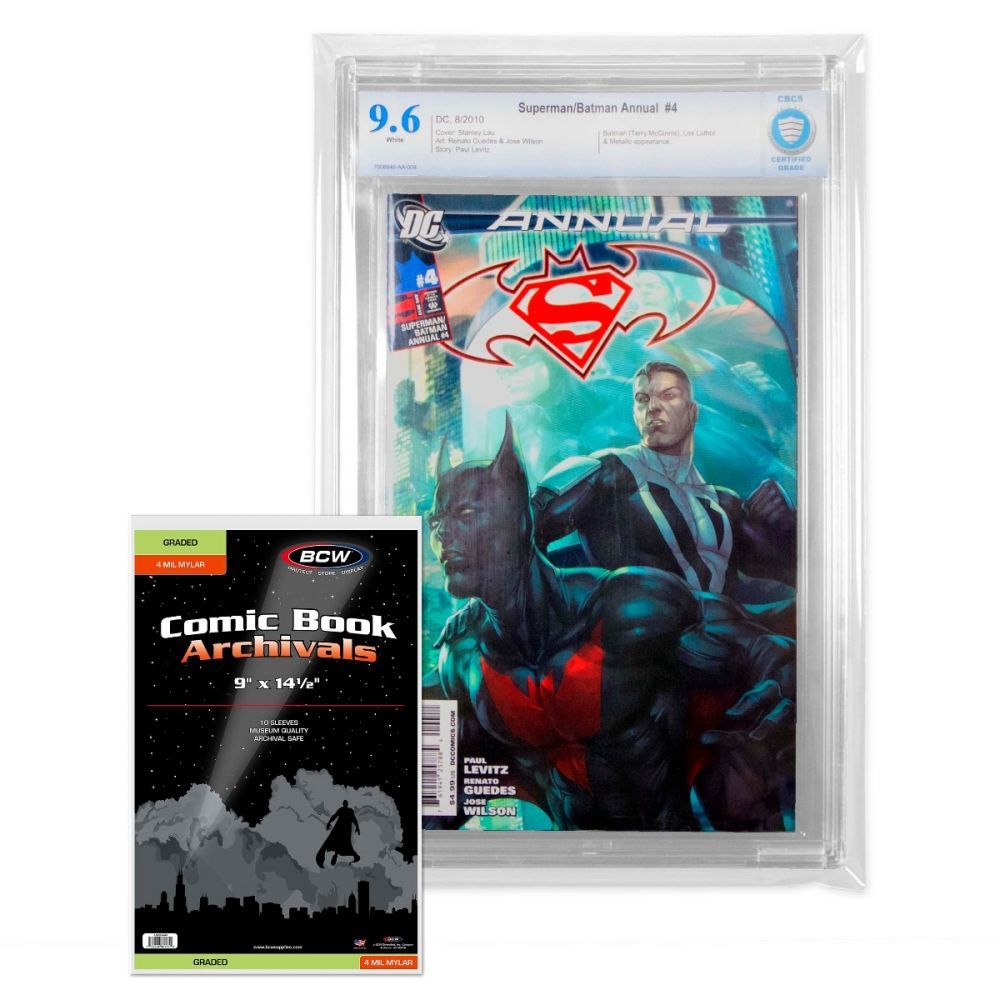 BCW Comic Mylar Sleeves Graded '4 MIL' 9 X 14 1/2 (10 Pack) - Comic Accessories - Image - Pop Weasel