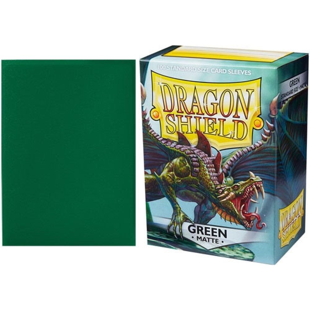Pop Weasel Image of Sleeves - Dragon Shield - Box 100 - Green MATTE - TCG Accessories - Image - Pop Weasel