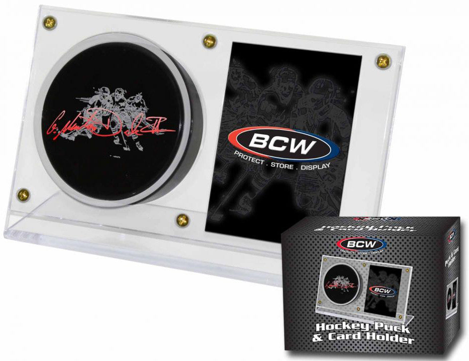 BCW Ice Hockey Puck and Card Holder - Collectable Storage - Image - Pop Weasel