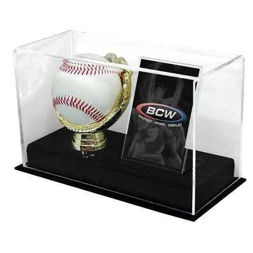 BCW Baseball Acrylic Gold Glove Ball and Card Display - Collectable Storage - Image - Pop Weasel