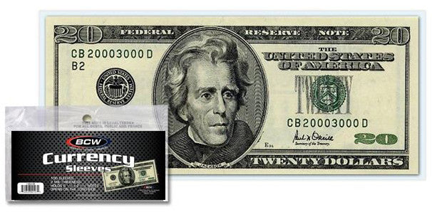 BCW Sleeves Currency Regular Bill (6" 1/4 x 2" 11/16) - Collectable Storage - Image - Pop Weasel