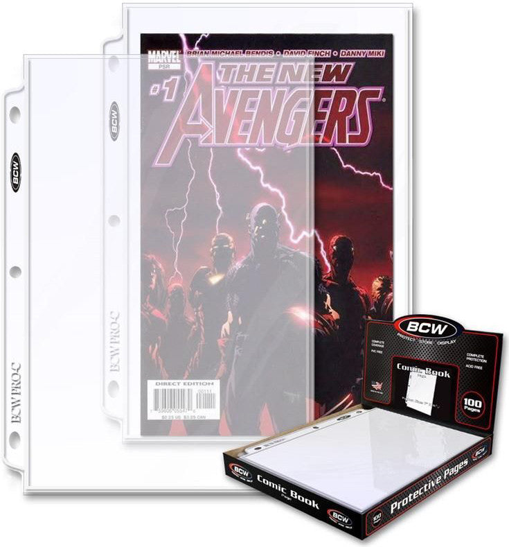 BCW 1 Pocket Protective Pages Comic Book Current or Silver Age Comics (100 Pages Per Box) - Comic Accessories - Image - Pop Weasel