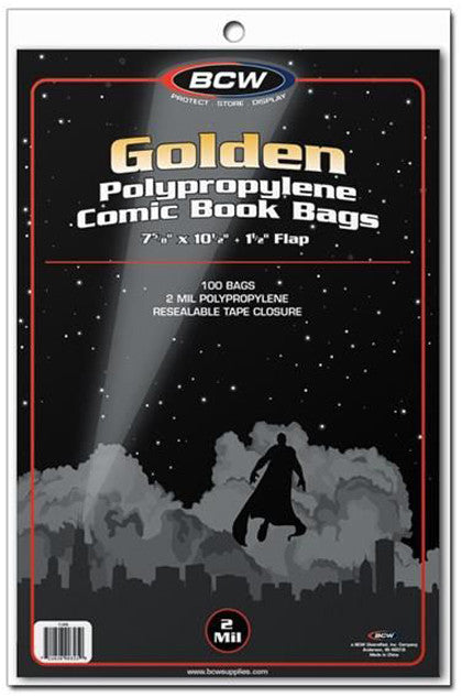 BCW Comic Book Bags Golden Comics (7" 5/8 x 10" 1/2) (100 Bags Per Pack) - Supplies - Image - Pop Weasel