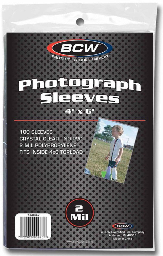 BCW Photo Sleeves (4" 1/16 x 6" 1/16) (100 Sleeves Per Pack) - Collectable Storage - Image - Pop Weasel