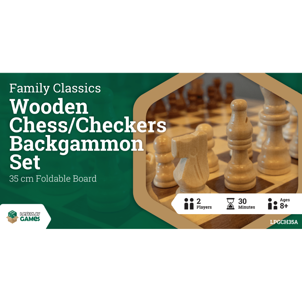 Pop Weasel Image of LPG Wooden Folding Chess/Checkers/Backgammon Set 35cm - Board Games - Image - Pop Weasel